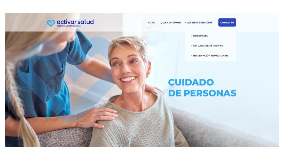 Aplicación de la identidad en la sección Cuidado de Personas del sitio web