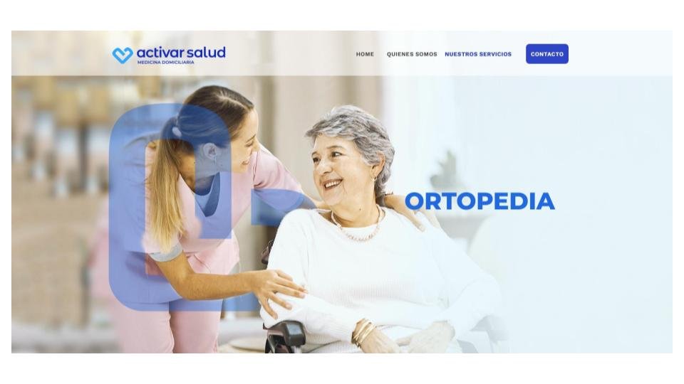 Aplicación de la identidad en la sección Ortopedia del sitio web