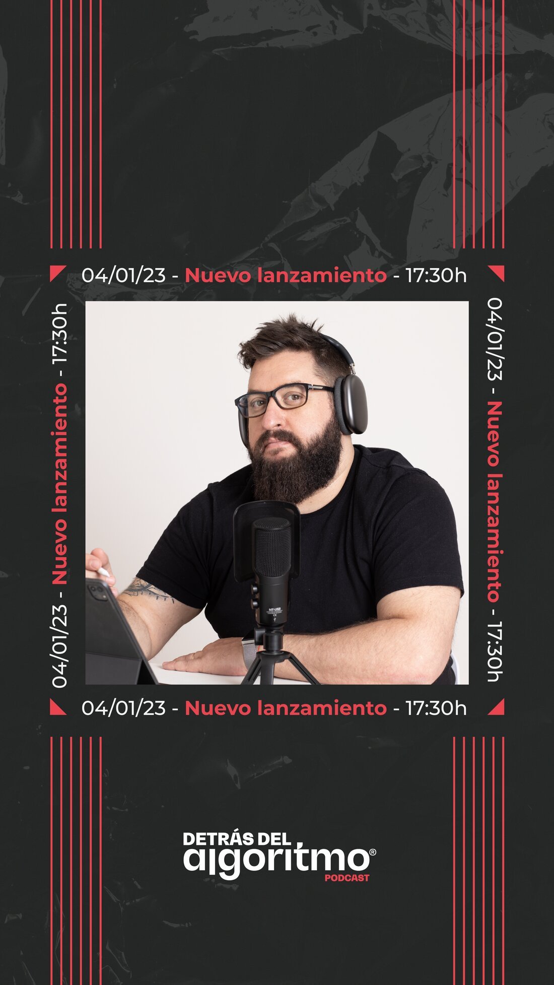 Otra placa de lanzamiento de episodio de Detrás del Algoritmo