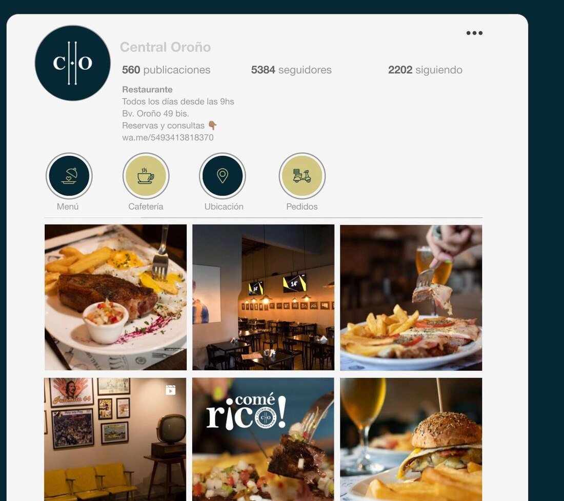 Perfil de Instagram de Central Oroño