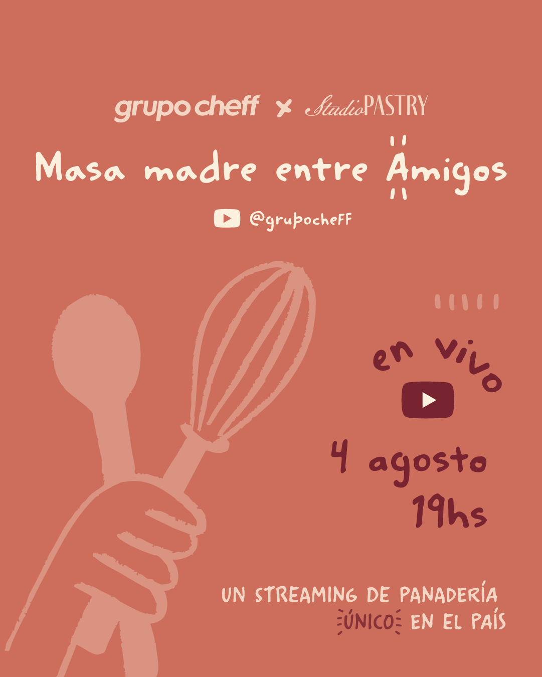 Pieza gráfica de convocatoria al streaming en vivo